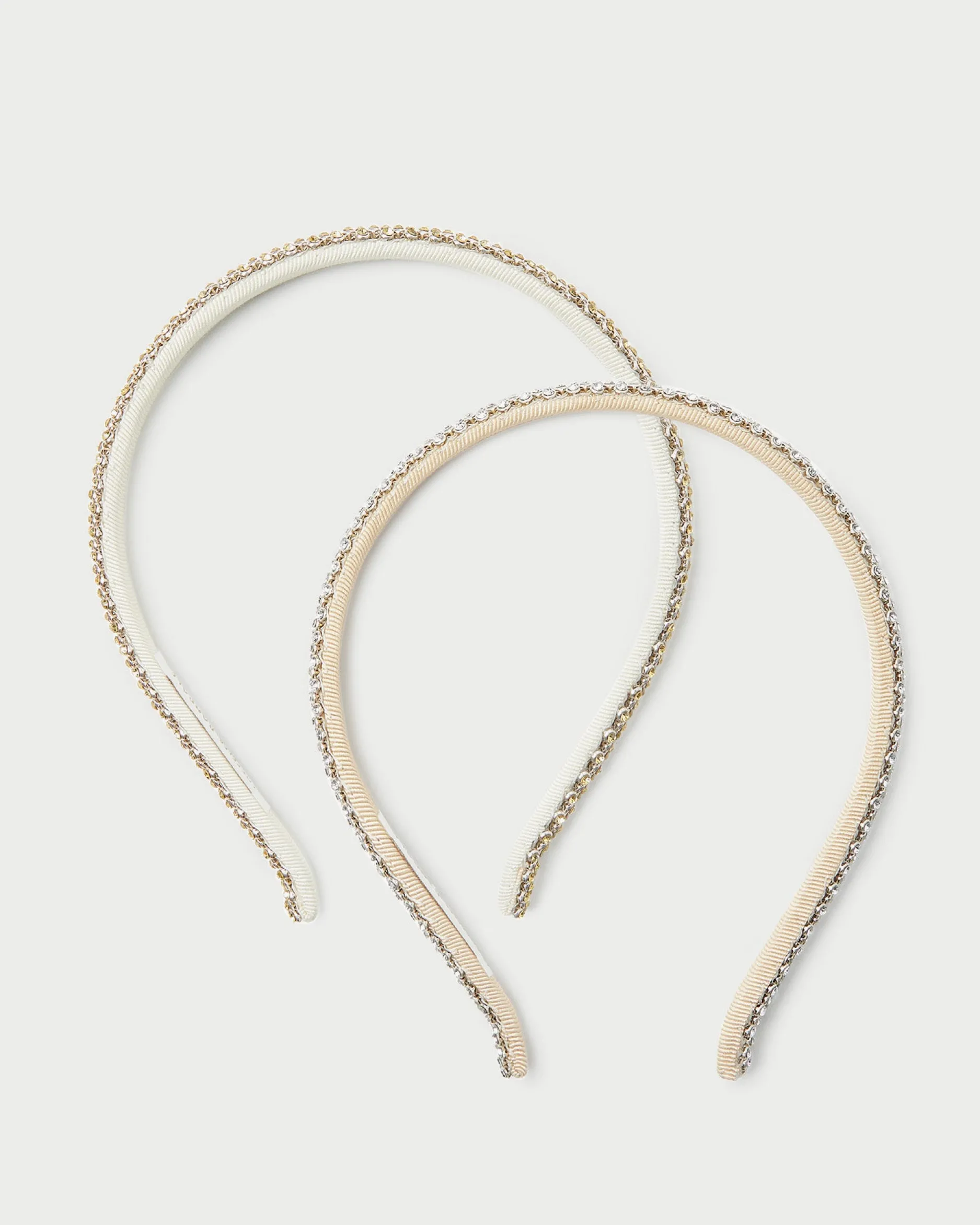 Loeffler Randall Anya Gold/Hay Skinny Headband Set| Event Essentials|Accessories
