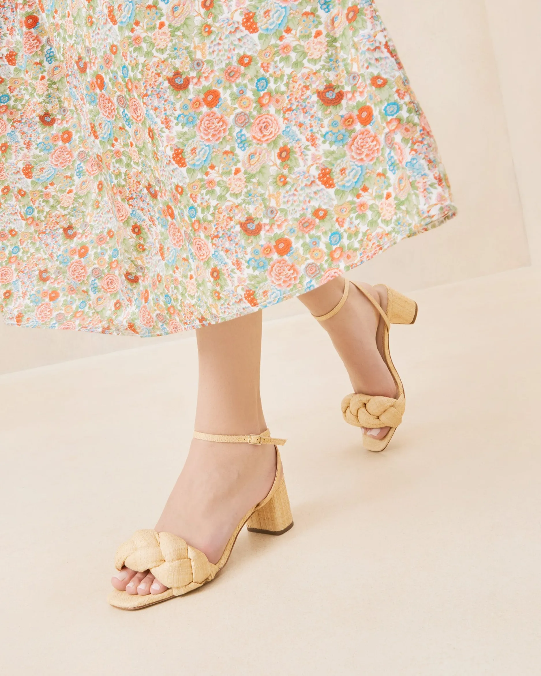 Loeffler Randall Avril Natural Raffia Heeled Sandal| FOR THE BRIDE|Casual Staples