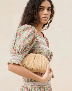 Loeffler Randall Bailey Blue Floral Pleated Clutch| SOMETHING BLUE|FOR THE GUESTS