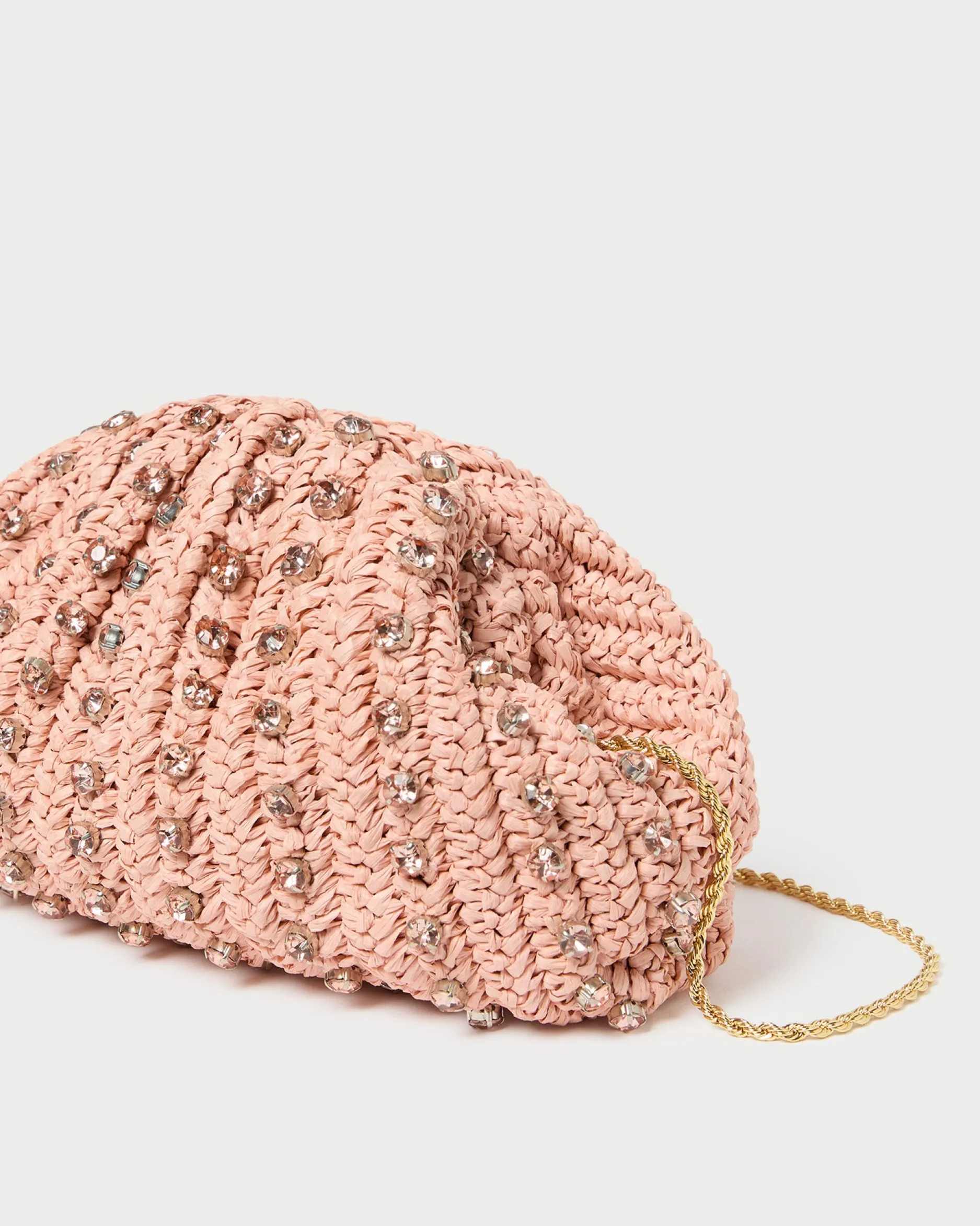 Loeffler Randall Bailey Natural/Crystal Dome Clutch| Event Essentials|Vacation Shop