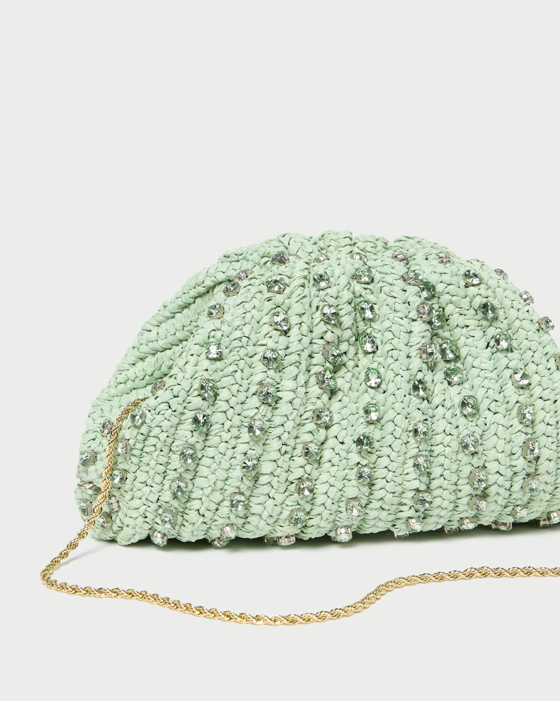 Loeffler Randall Bailey Natural/Crystal Dome Clutch| Event Essentials|Vacation Shop