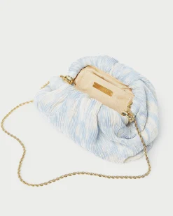 Loeffler Randall Bailey White Pleated Dome Clutch| SOMETHING BLUE|Event Essentials