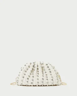 Loeffler Randall Bailey White Pleated Dome Clutch| SOMETHING BLUE|Event Essentials