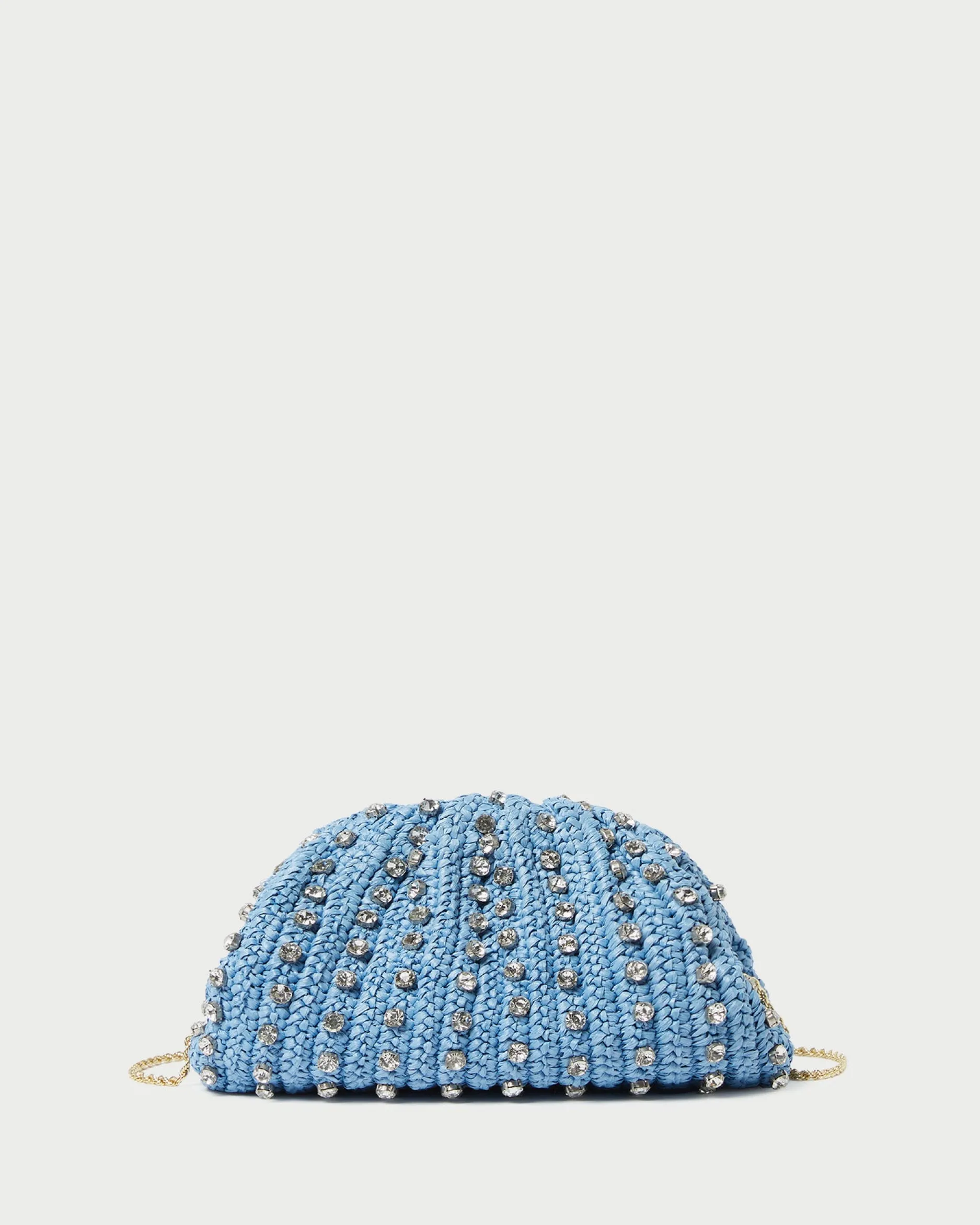 Loeffler Randall Bailey White/Crystal Dome Clutch| SOMETHING BLUE|FOR THE GUESTS
