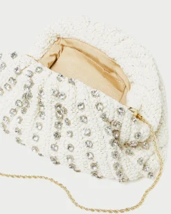 Loeffler Randall Bailey White/Crystal Dome Clutch| SOMETHING BLUE|FOR THE GUESTS