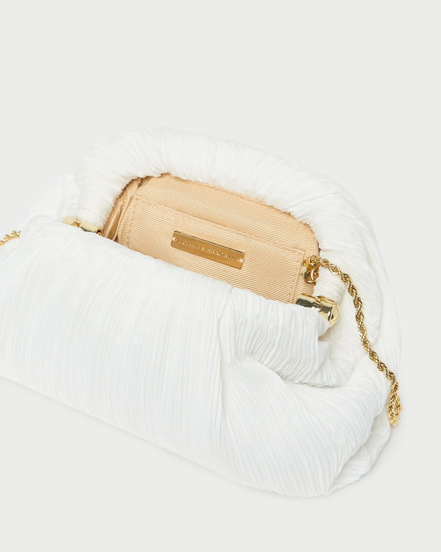 Loeffler Randall Bailey White/Crystal Dome Clutch| SOMETHING BLUE|FOR THE GUESTS