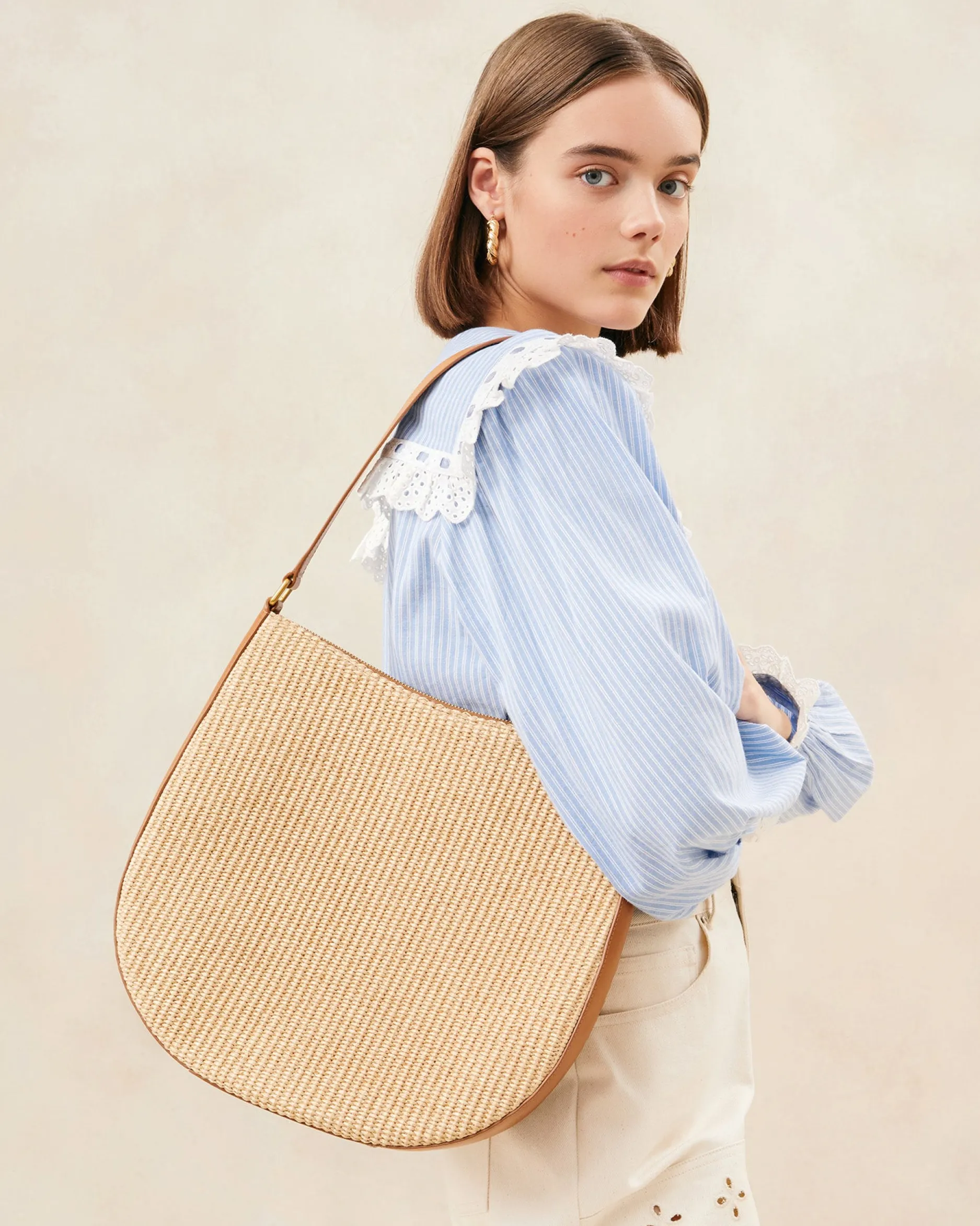 Loeffler Randall Bowen Natural Straw Hobo| Casual Staples|Totes
