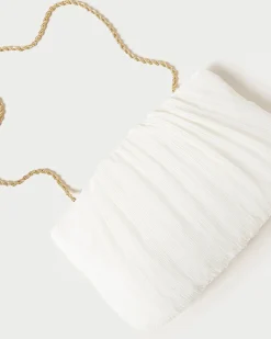 Loeffler Randall Brit White Lace Flat Clutch| FOR THE BRIDE|Clutches