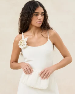 Loeffler Randall Brit White Lace Flat Clutch| FOR THE BRIDE|Clutches