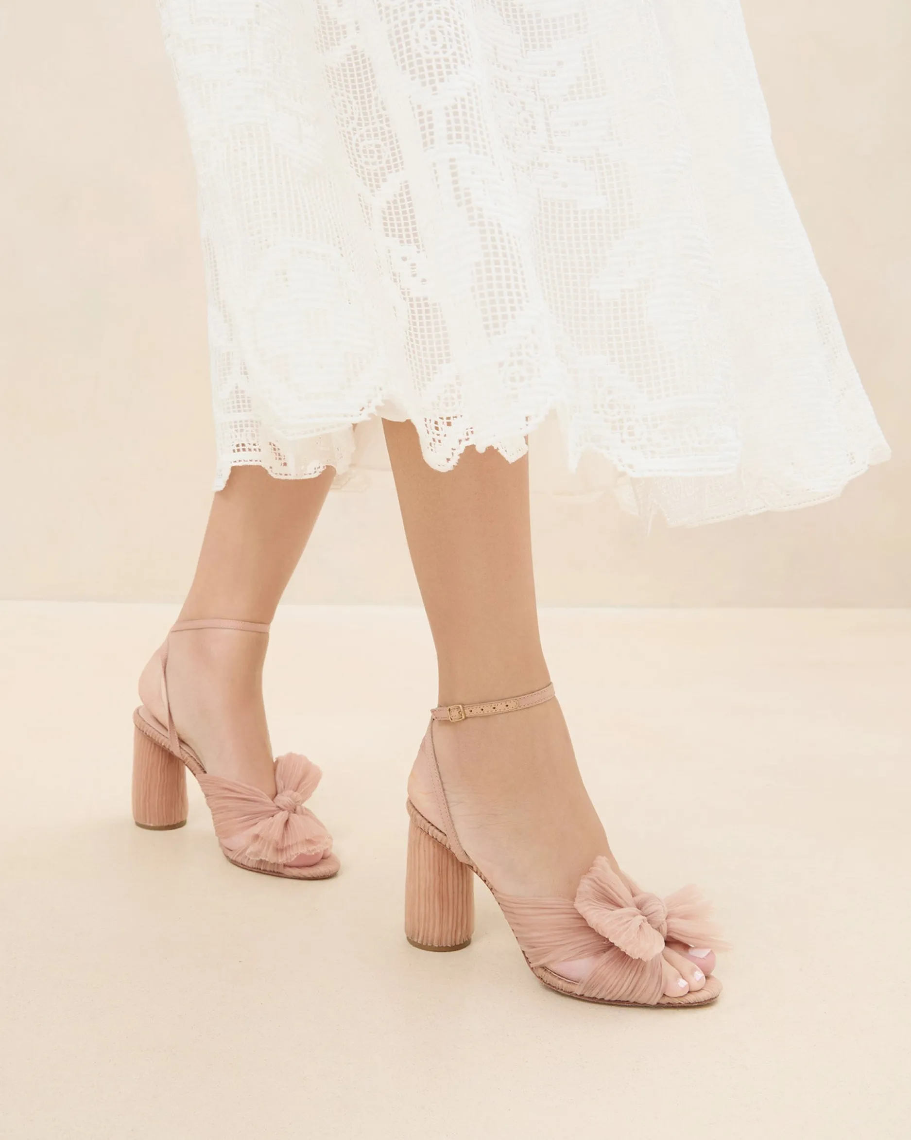 Loeffler Randall Camellia Pleated Bow Heel| SOMETHING BLUE|FOR THE BRIDE