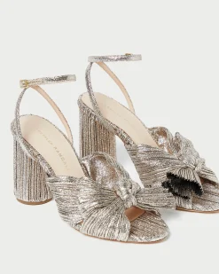 Loeffler Randall Camellia Pleated Bow Heel| FOR THE BRIDE|Heeled Sandals