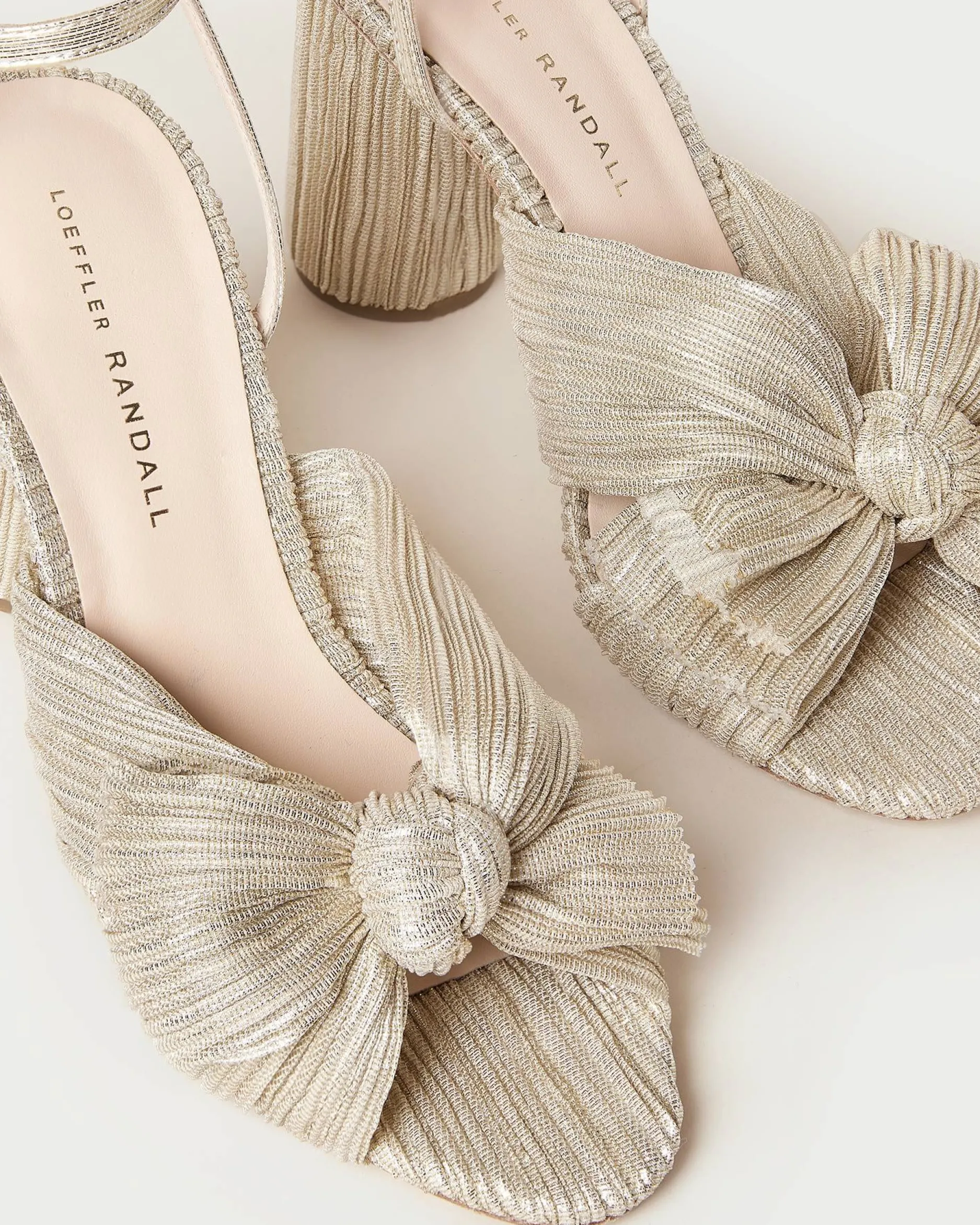 Loeffler Randall Camellia Pleated Bow Heel| FOR THE BRIDE|Heeled Sandals