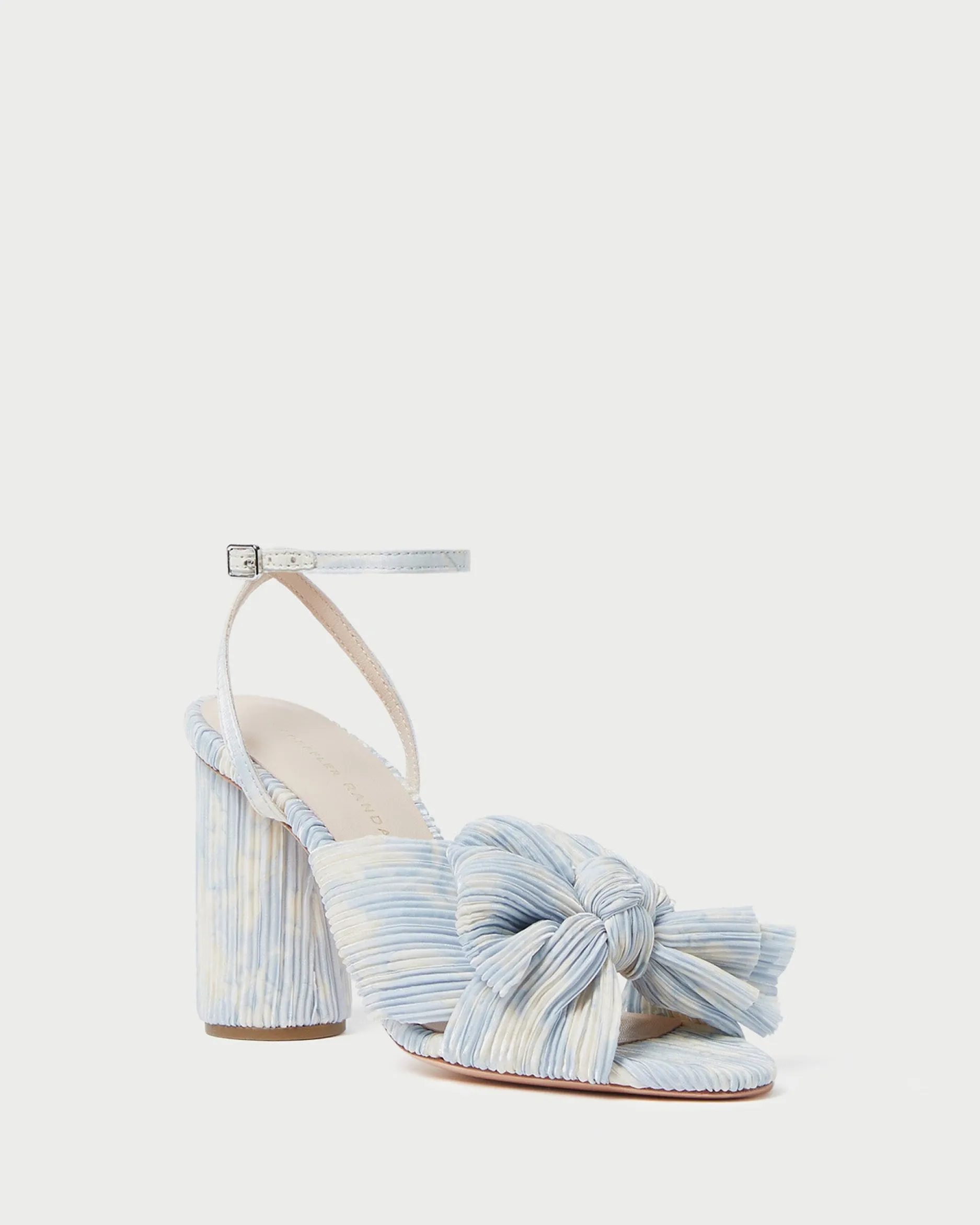 Loeffler Randall Camellia Pearl Pleated Bow Heel| FOR THE BRIDE|Heeled Sandals