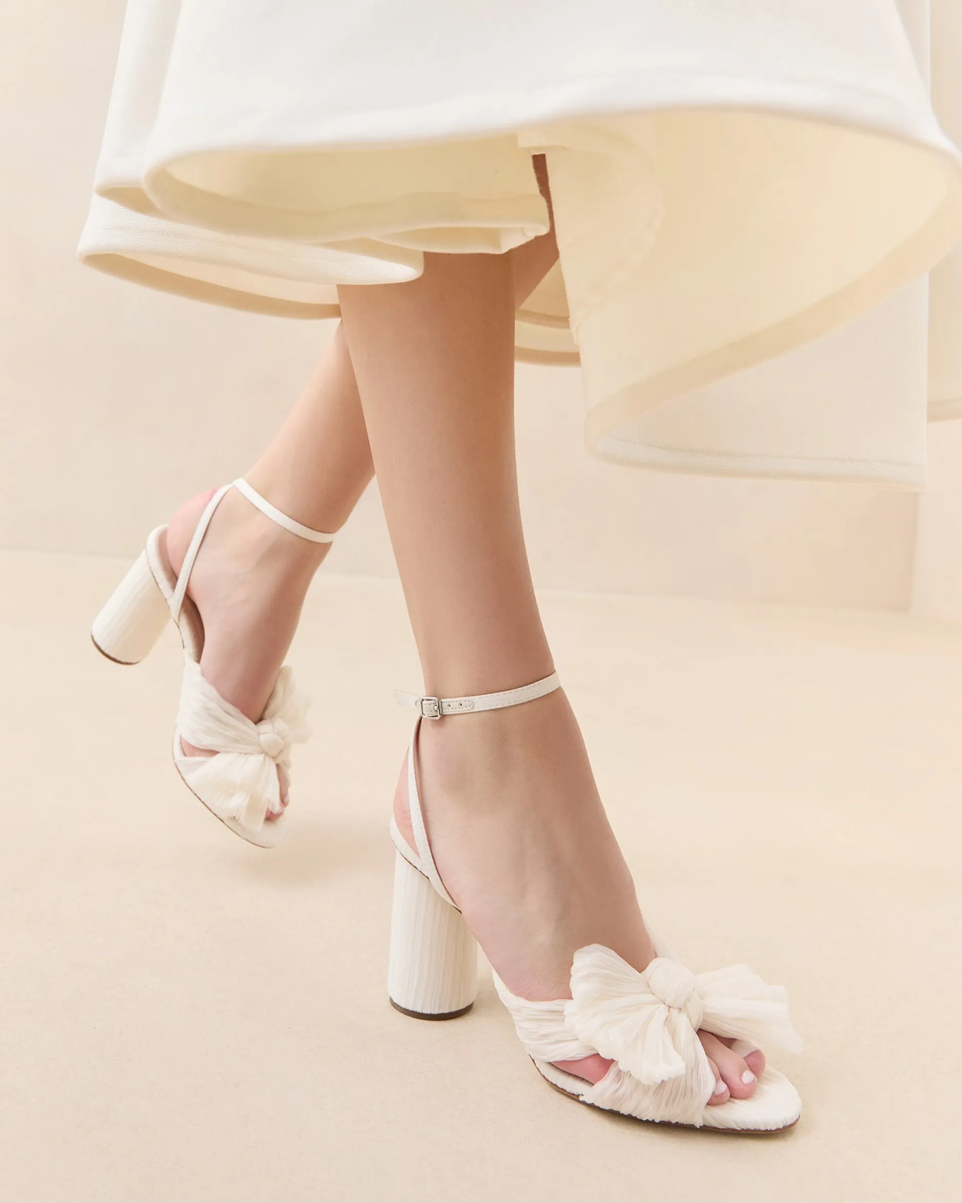 Loeffler Randall Camellia Pleated Bow Heel| SOMETHING BLUE|FOR THE BRIDE