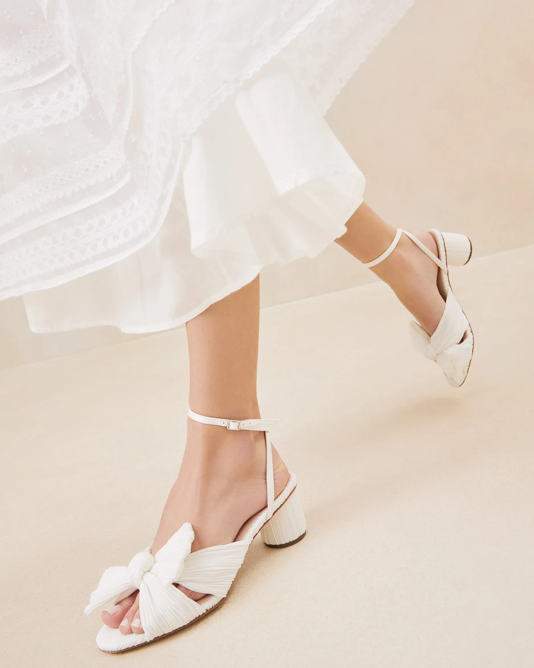 Loeffler Randall Dahlia Pleated Bow Heel| SOMETHING BLUE|FOR THE BRIDE
