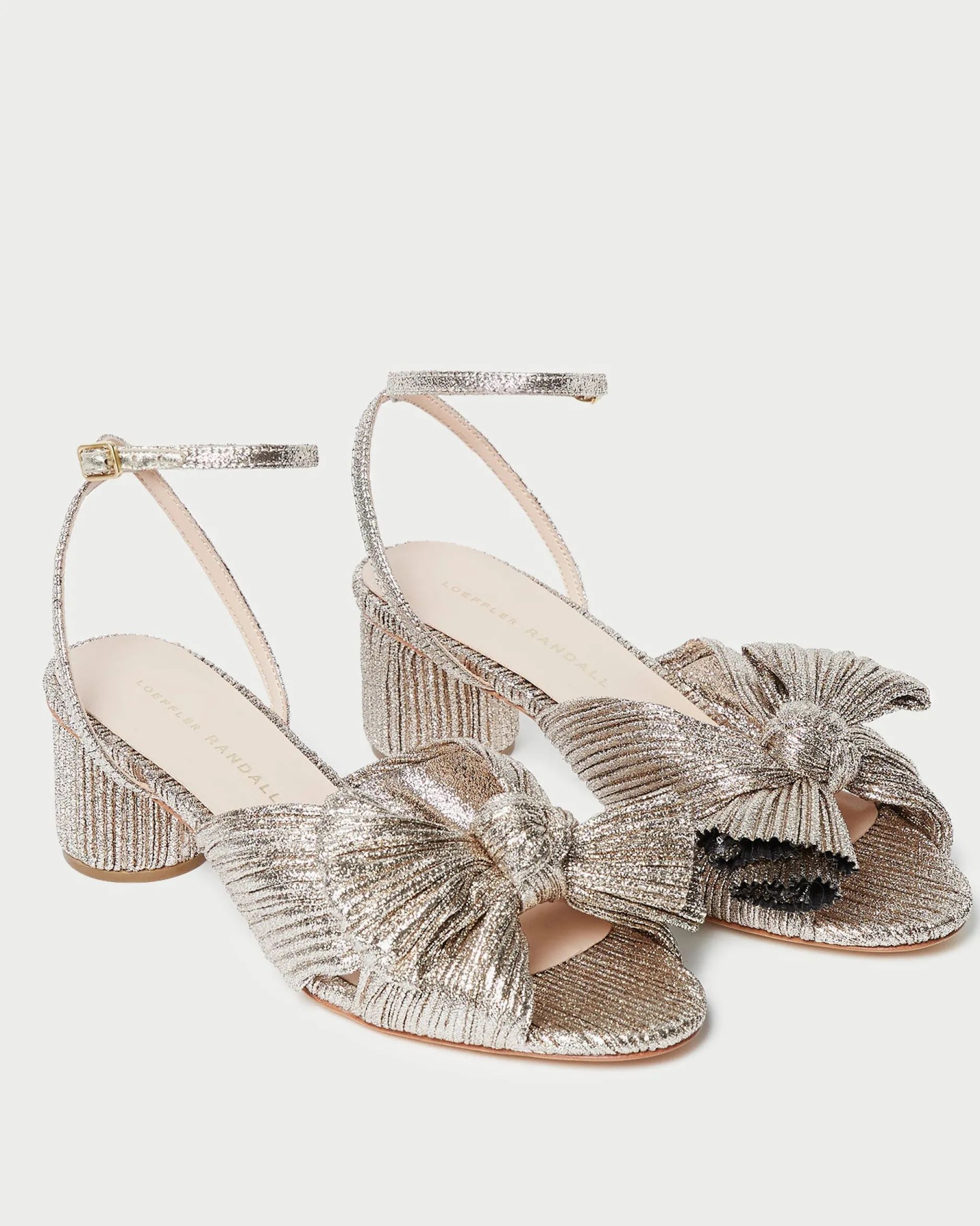 Loeffler Randall Dahlia Pleated Bow Heel| FOR THE BRIDE|Heeled Sandals