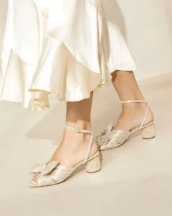Loeffler Randall Dahlia Pleated Bow Heel| FOR THE BRIDE|Heeled Sandals