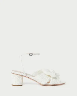 Loeffler Randall Dahlia Pleated Bow Heel| FOR THE BRIDE|Heeled Sandals