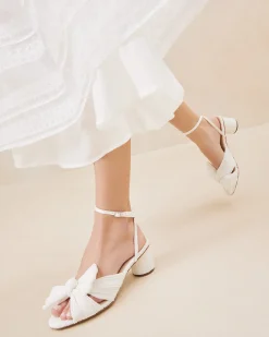 Loeffler Randall Dahlia Pleated Bow Heel| FOR THE BRIDE|Heeled Sandals