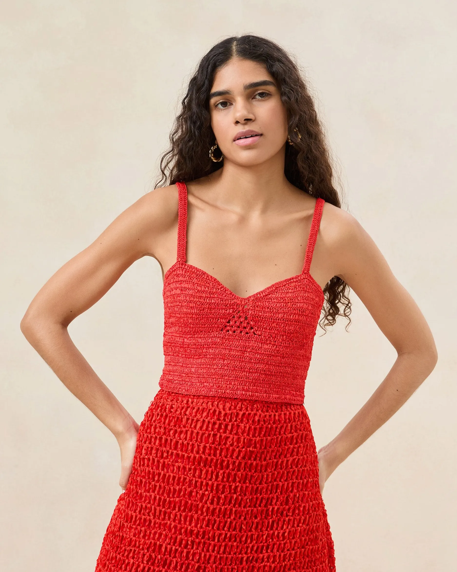 Loeffler Randall Emmie Poppy Woven Bustier Top| Vacation Shop|Jessie Loves
