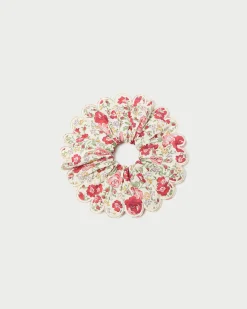 Loeffler Randall Frankie Red Floral Scallop Scrunchie| Accessories