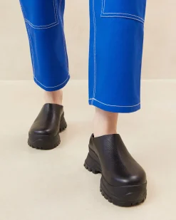 Loeffler Randall Gemma Black Leather Lug Mule| Jessie Loves|Flats & Loafers