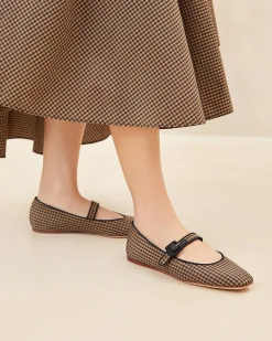 Loeffler Randall Ginger Brown Moiré Mary Jane| Jessie Loves|Flats & Loafers