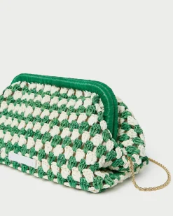 Loeffler Randall Glenda Blue/Cream Crochet Clutch| FOR THE GUESTS|Clutches