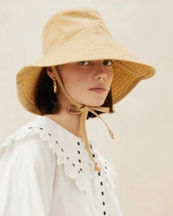 Loeffler Randall Hannah Parchment Nylon Bucket Hat| Casual Staples|Vacation Shop