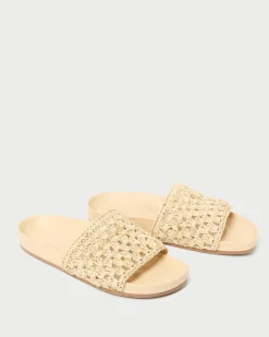 Loeffler Randall Henri Crochet Leather Sandal| Flat Sandals