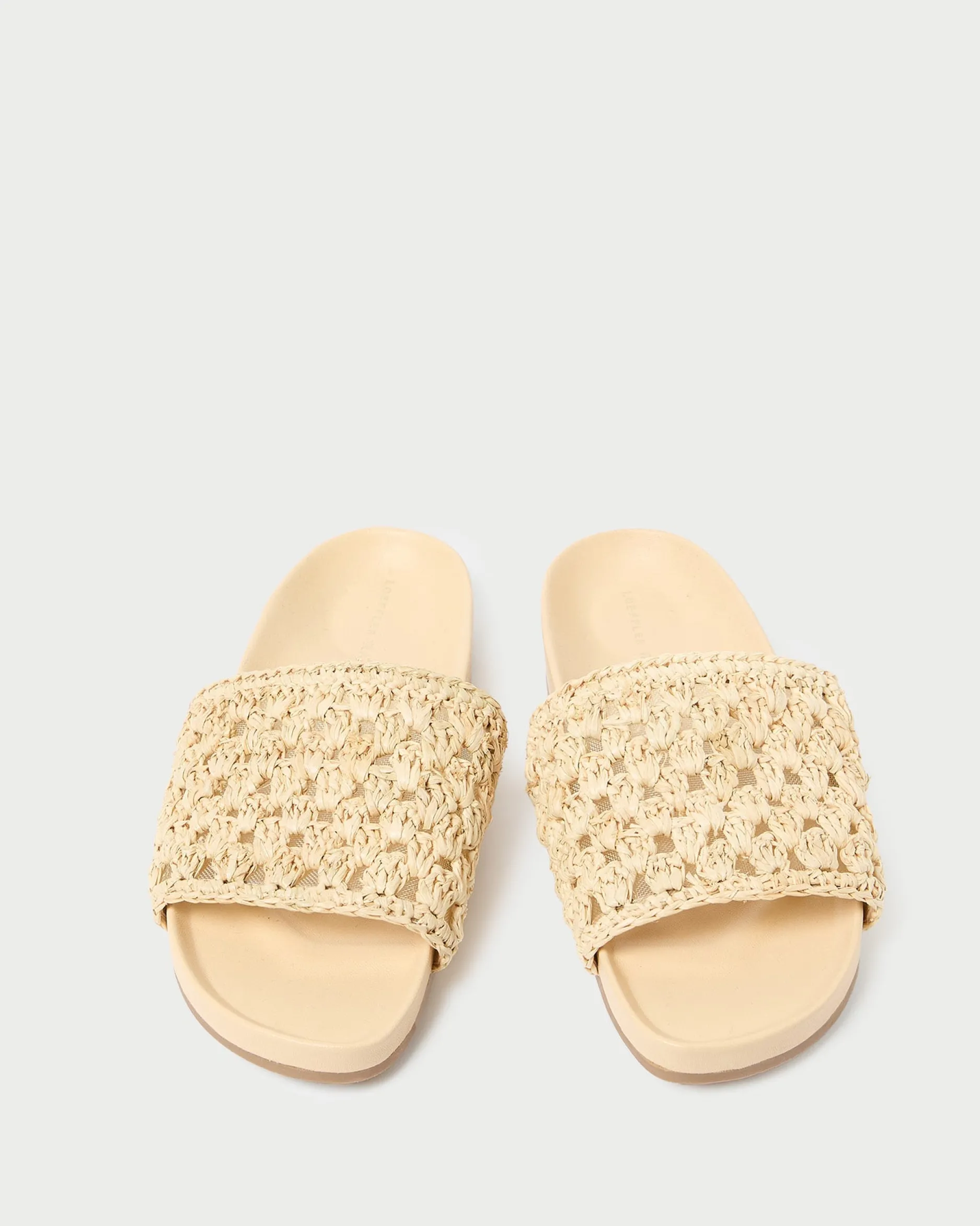 Loeffler Randall Henri Green/White Crochet Raffia Sandal| Flat Sandals