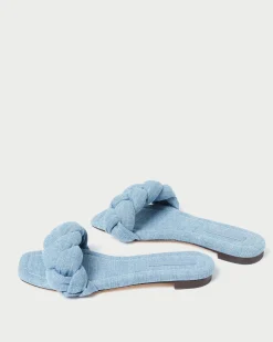 Loeffler Randall Joanna Denim Braided Sandal| FOR THE BRIDE|Flat Sandals