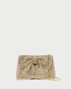 Loeffler Randall Jolene Gold Diamanté Bow Clutch| FOR THE BRIDE|Clutches