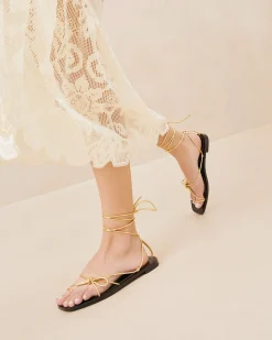 Loeffler Randall Jude Leather Flat Sandal| Casual Staples|Vacation Shop