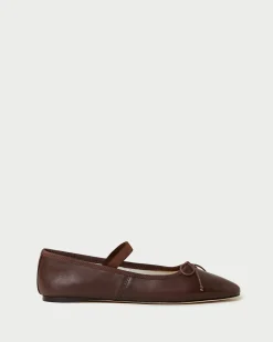 Loeffler Randall Leonie Chocolate Leather Flat| Flats & Loafers