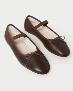Loeffler Randall Leonie Chocolate Leather Flat| Flats & Loafers