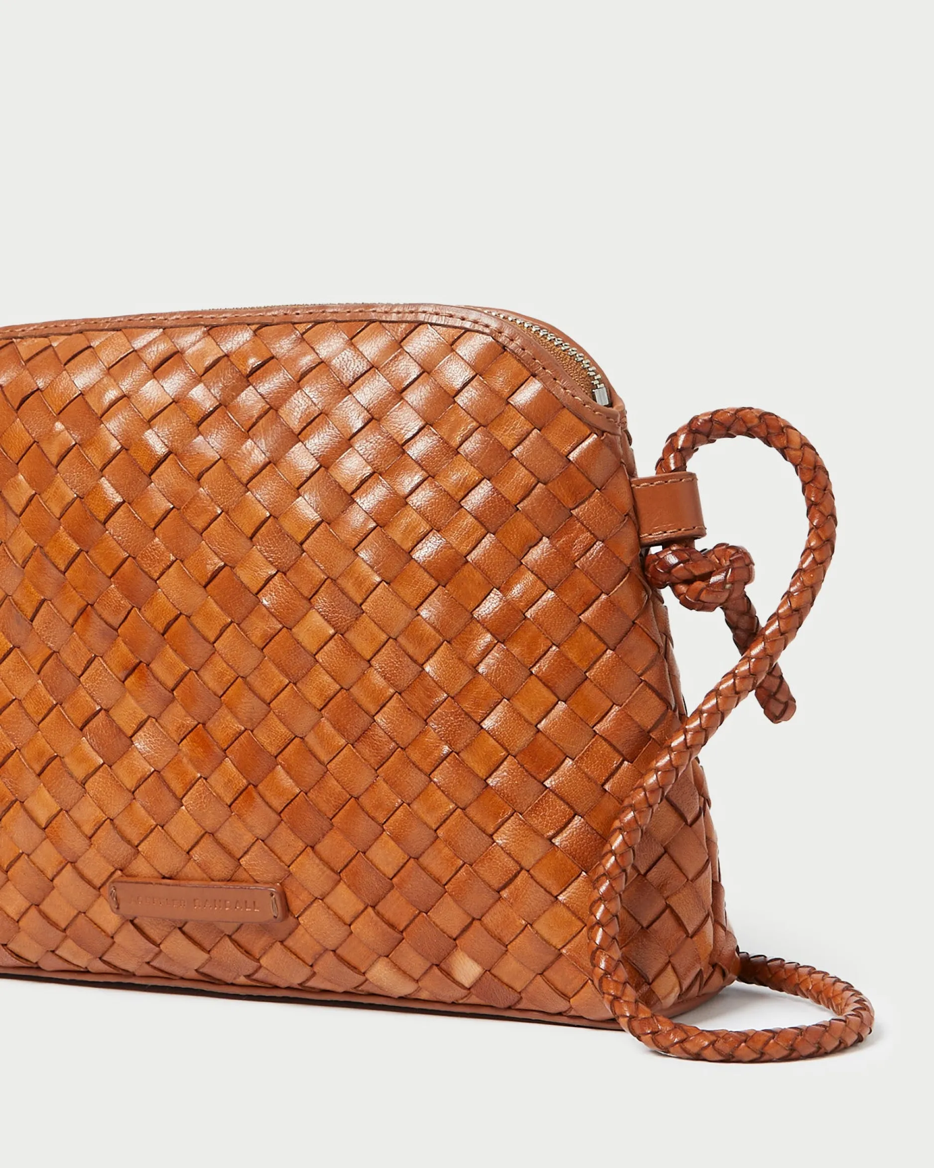 Loeffler Randall Mallory Brown Woven Crossbody| Casual Staples|Vacation Shop