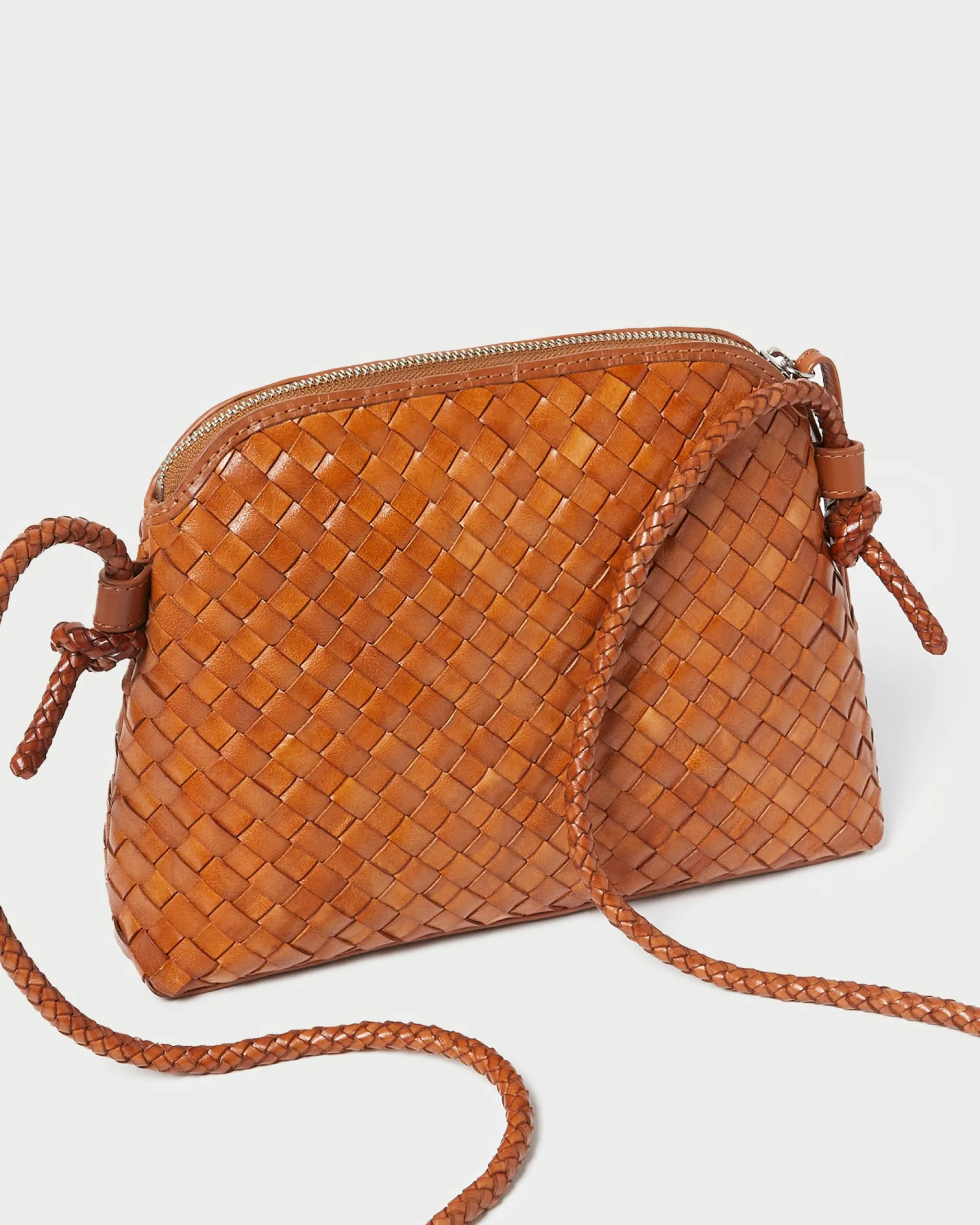 Loeffler Randall Mallory Brown Woven Crossbody| Casual Staples|Vacation Shop