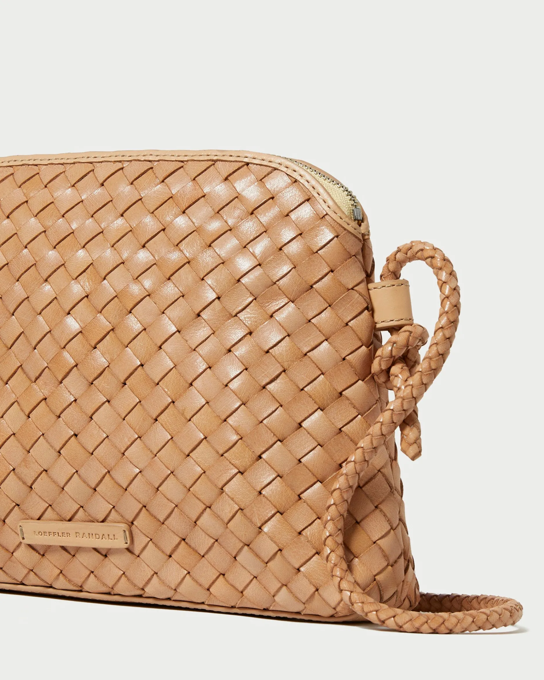 Loeffler Randall Mallory Brown Woven Crossbody| Casual Staples|Vacation Shop