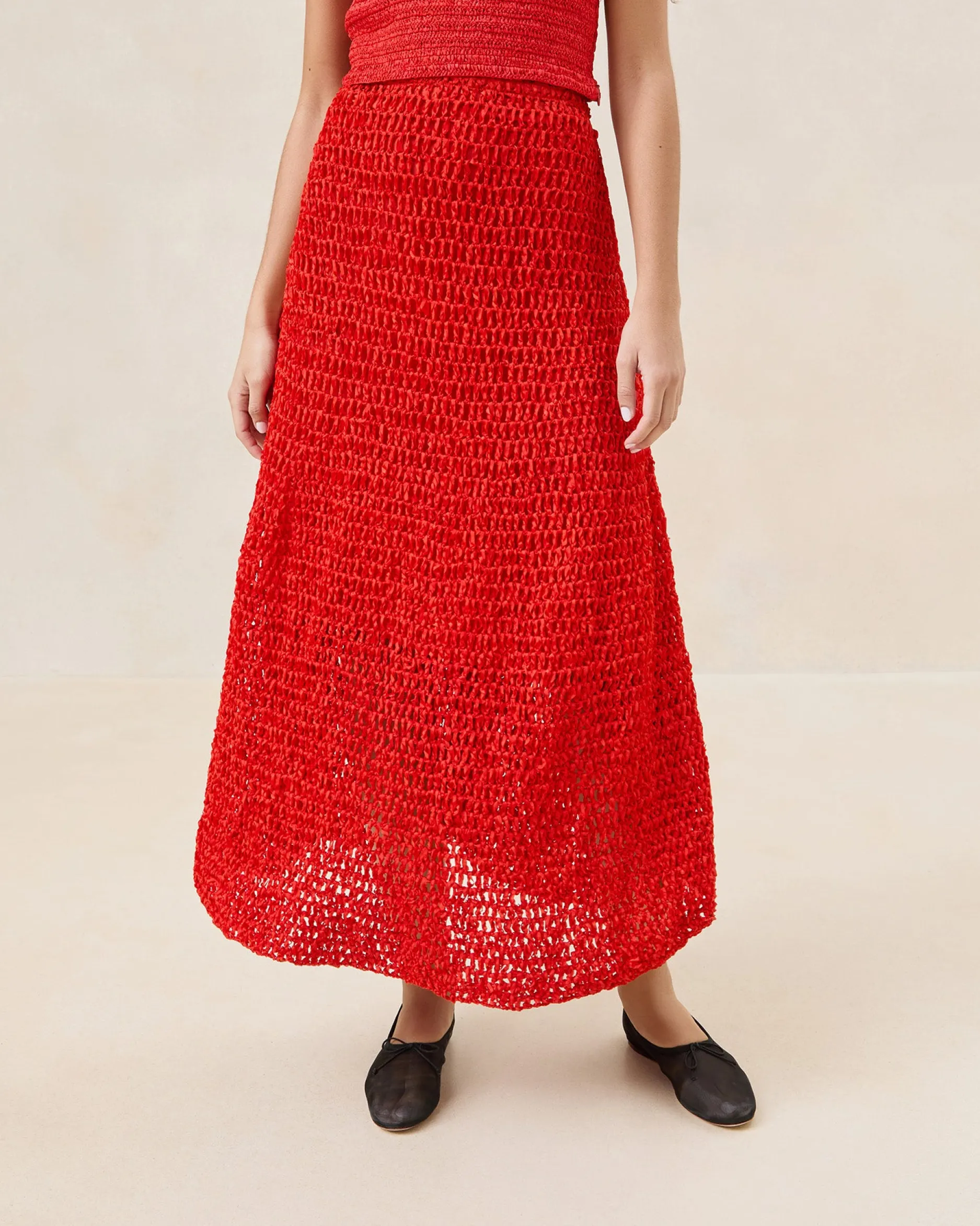 Loeffler Randall Meredith Poppy Woven Ribbon Skirt| Vacation Shop|Matching Sets