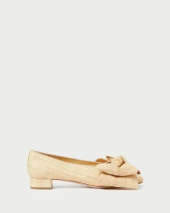 Loeffler Randall Noa Natural Raffia Bow Flat| Casual Staples|Vacation Shop
