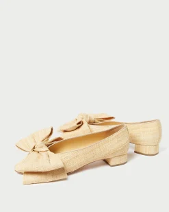 Loeffler Randall Noa Natural Raffia Bow Flat| Casual Staples|Vacation Shop