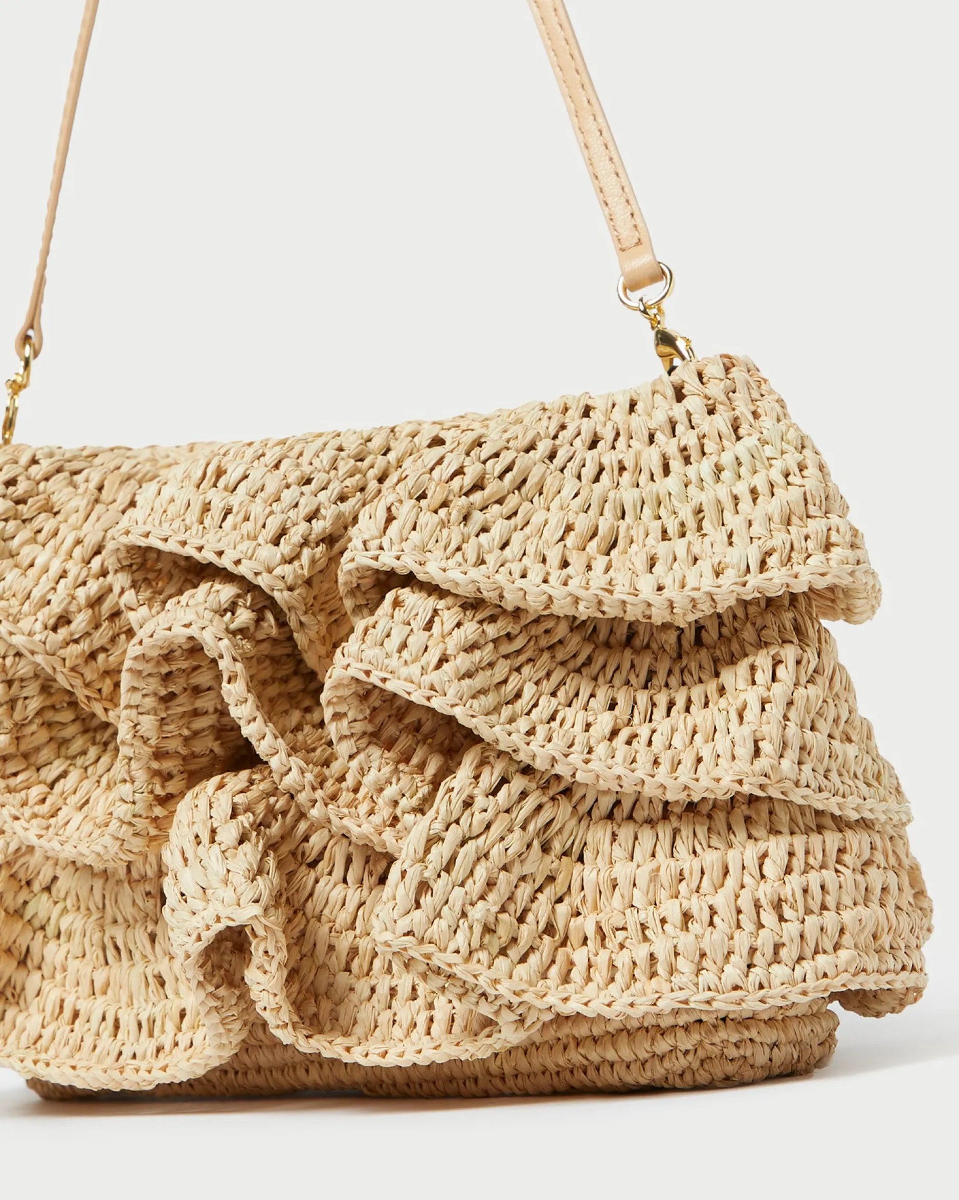 Loeffler Randall Odette Natural Ruffle Clutch| Clutches
