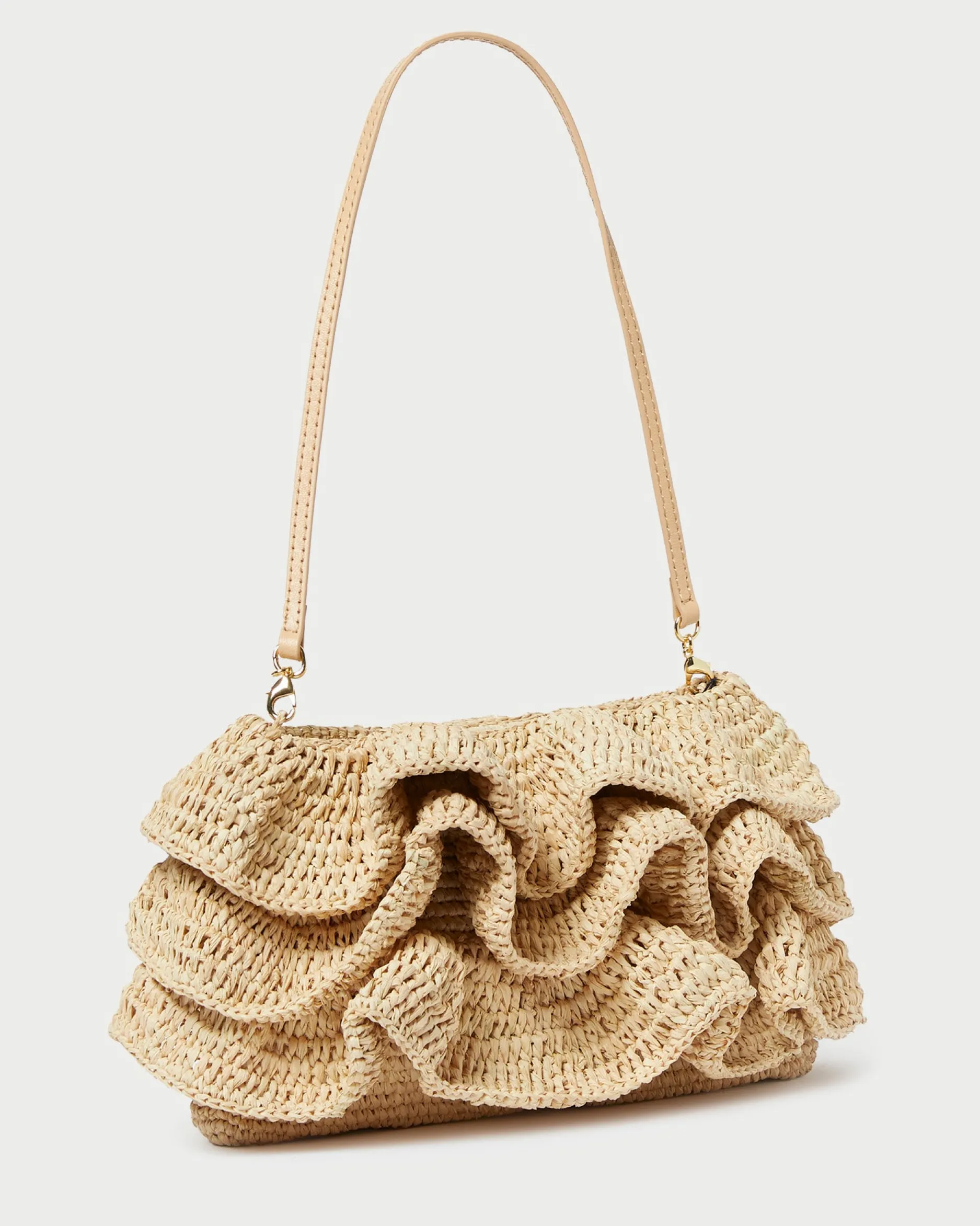 Loeffler Randall Odette Natural Ruffle Clutch| Clutches