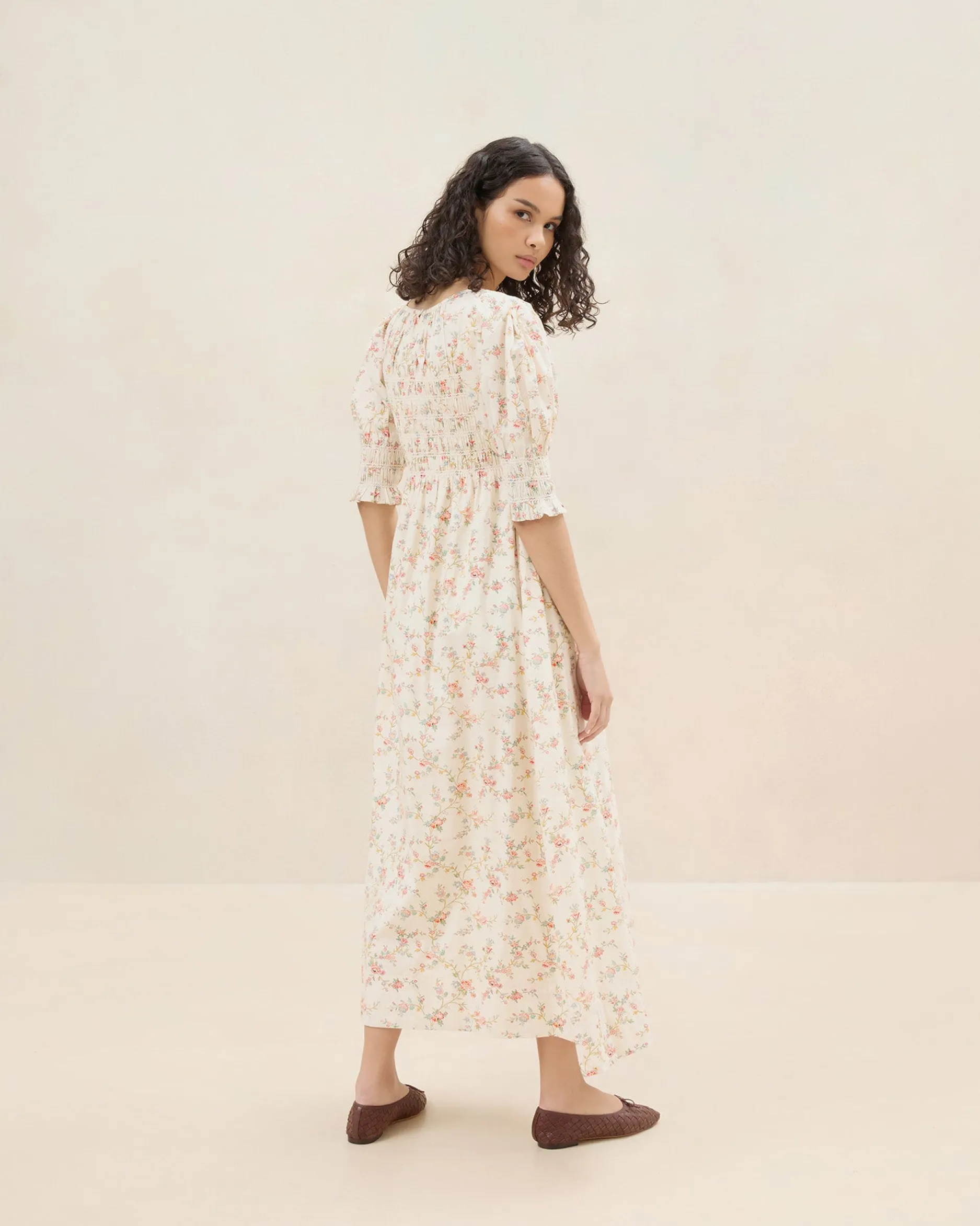 Loeffler Randall Quinn Blue Floral Cinched Dress| Dresses