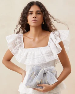 Loeffler Randall Rayne Pleated Bow Clutch| Clutches