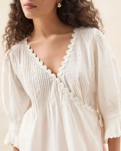 Loeffler Randall Sasha White Wrap Blouse| Tops