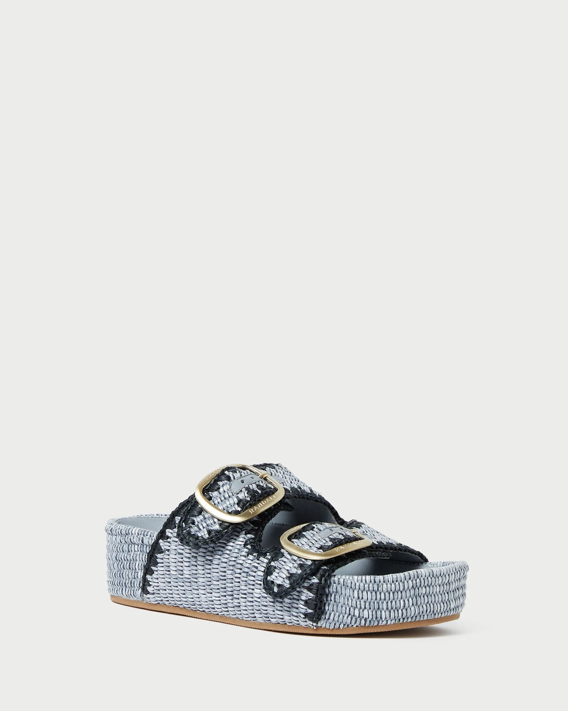 Loeffler Randall Theo Blue Raffia Footbed Sandal| Casual Staples|Flat Sandals