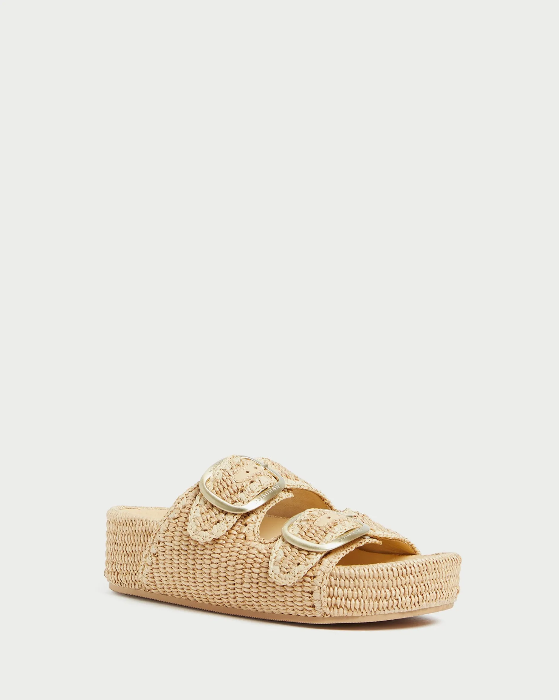 Loeffler Randall Theo Blue Raffia Footbed Sandal| Casual Staples|Flat Sandals