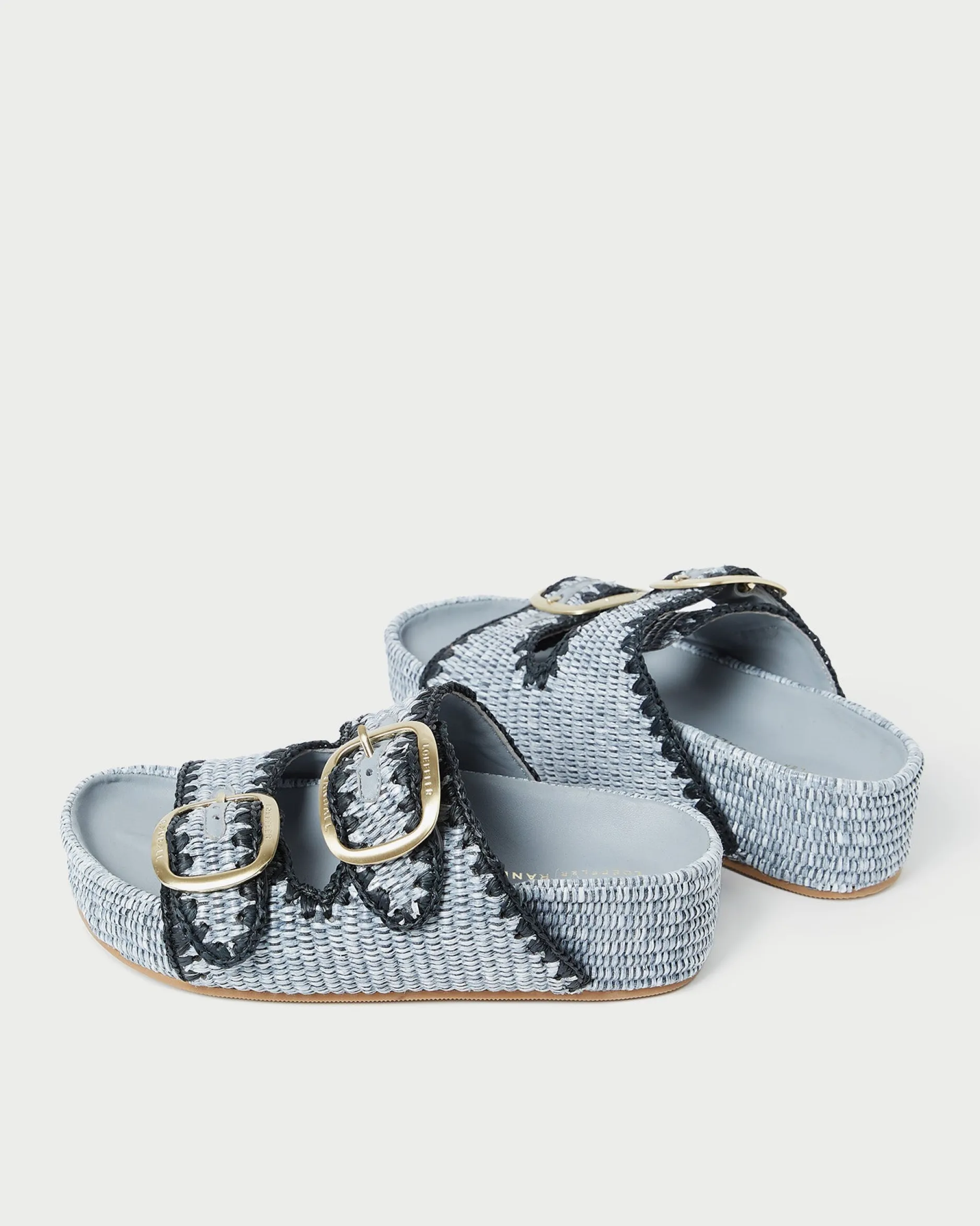 Loeffler Randall Theo Cream Raffia Footbed Sandal| Flat Sandals